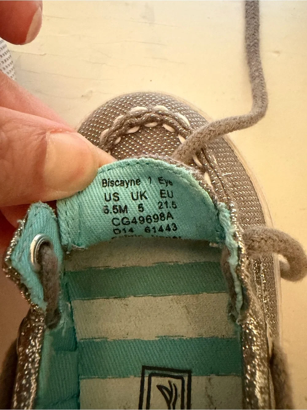 Sperry Kids Glittery Silver Moccasin Boat Shoes Toddler Size 5